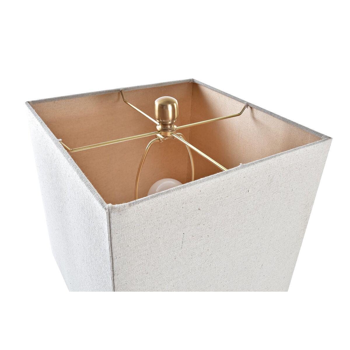 Lámpara de mesa DKD Home Decor Beige Dorado Metal Cristal 50 W 220 V 28 x 28 x 76 cm