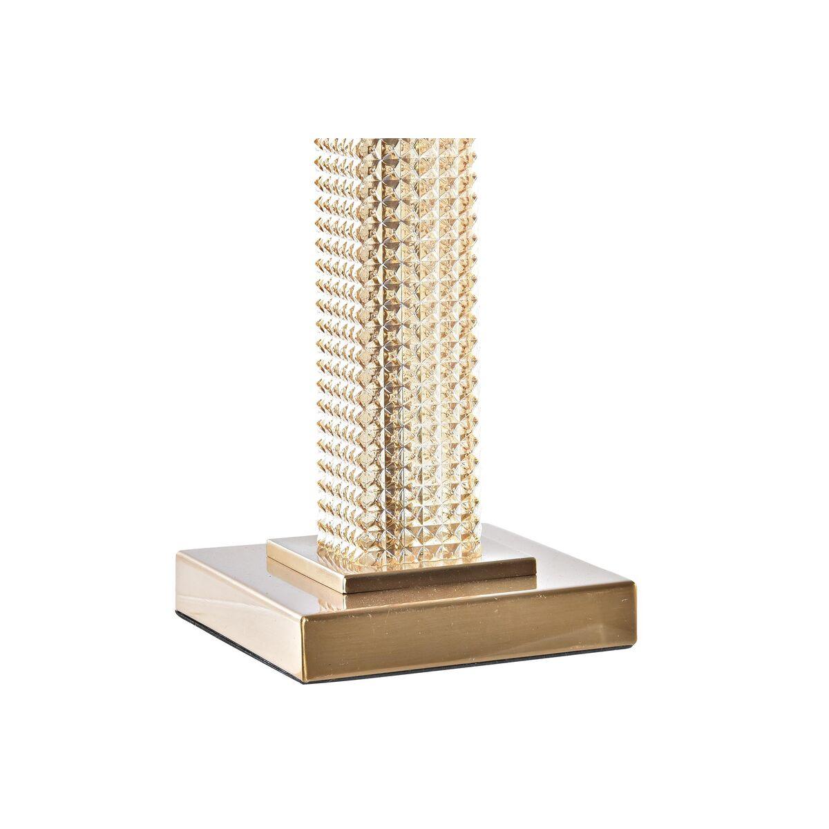 Lámpara de mesa DKD Home Decor Beige Dorado Metal Cristal 50 W 220 V 28 x 28 x 76 cm