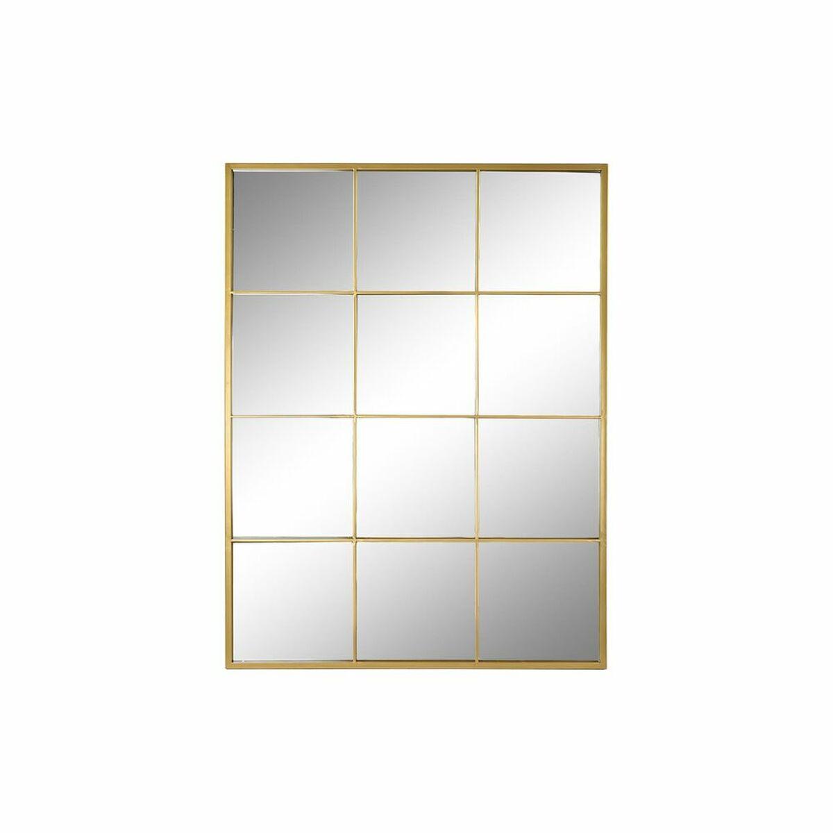 Espejo de pared DKD Home Decor Dorado Cristal Hierro Ventana 90 x 2 x 120 cm 90 x 1,8 x 120 cm