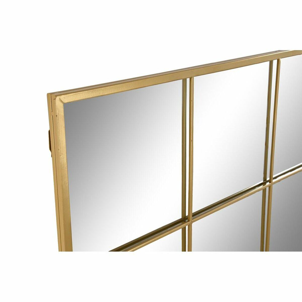 Espejo de pared DKD Home Decor Dorado Cristal Hierro Ventana 90 x 2 x 120 cm 90 x 1,8 x 120 cm