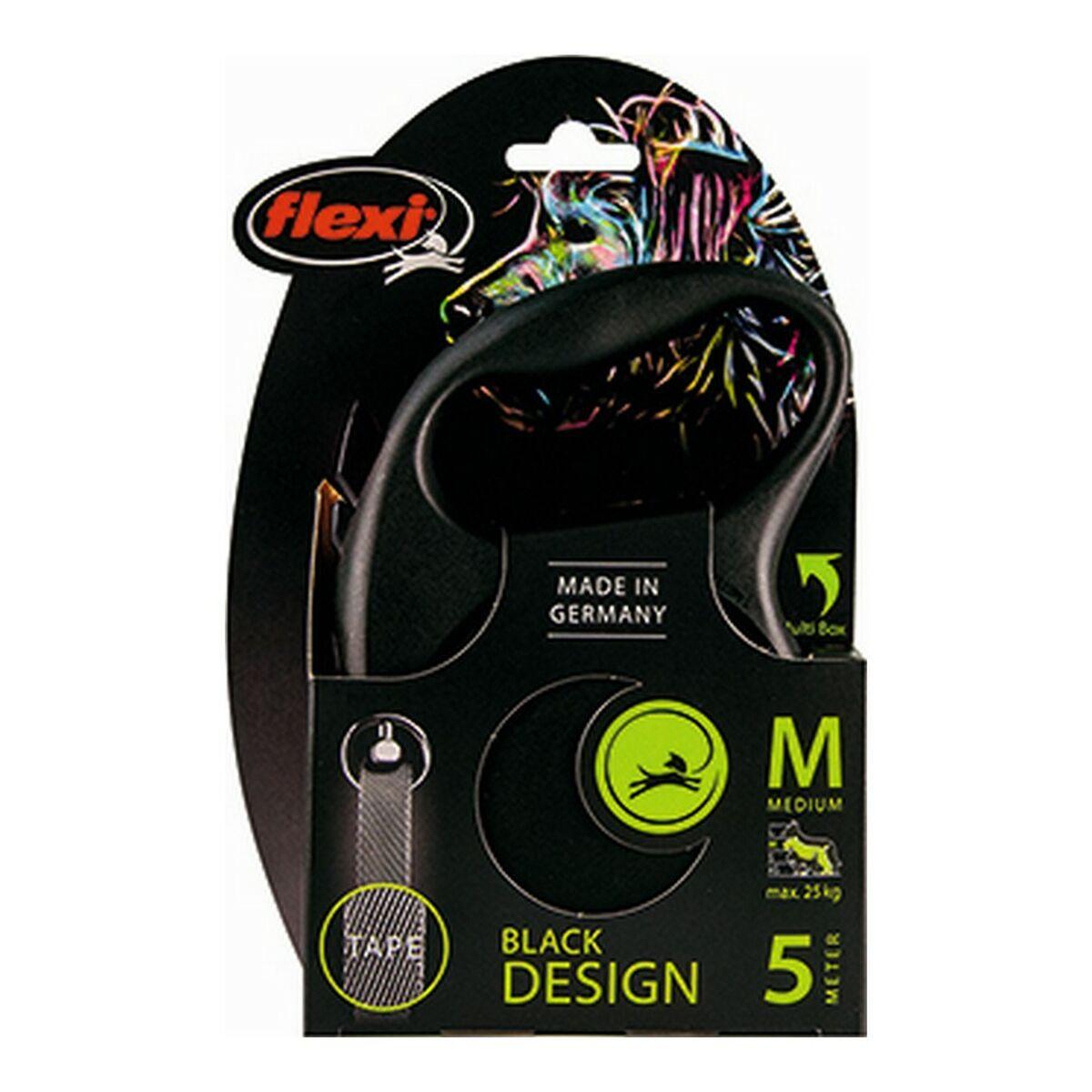 Correa para Perro Flexi BLACK DESIGN 5 m Talla M Silver