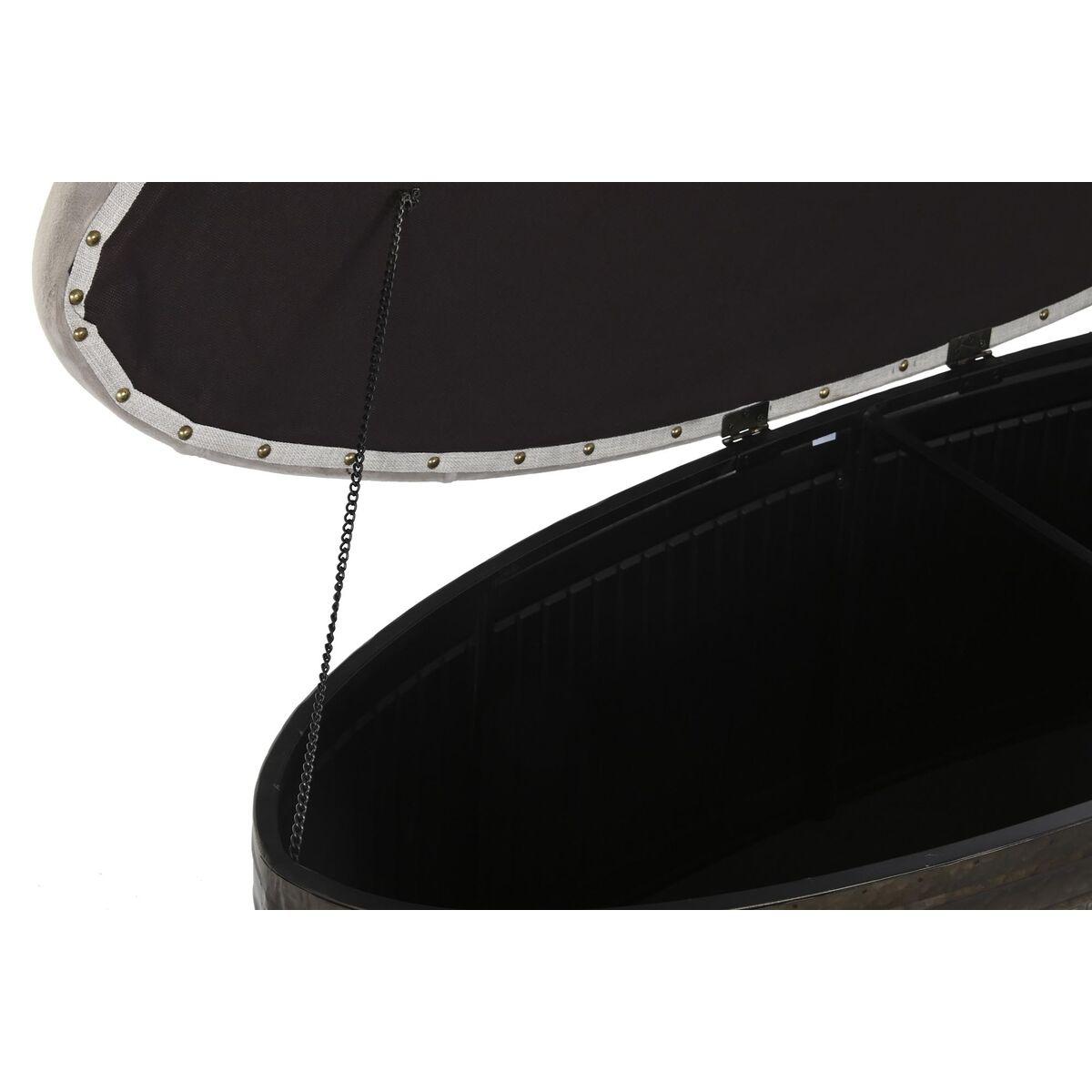 Banqueta DKD Home Decor   Beige Metal Poliéster Marrón oscuro (121 x 44 x 47,5 cm)