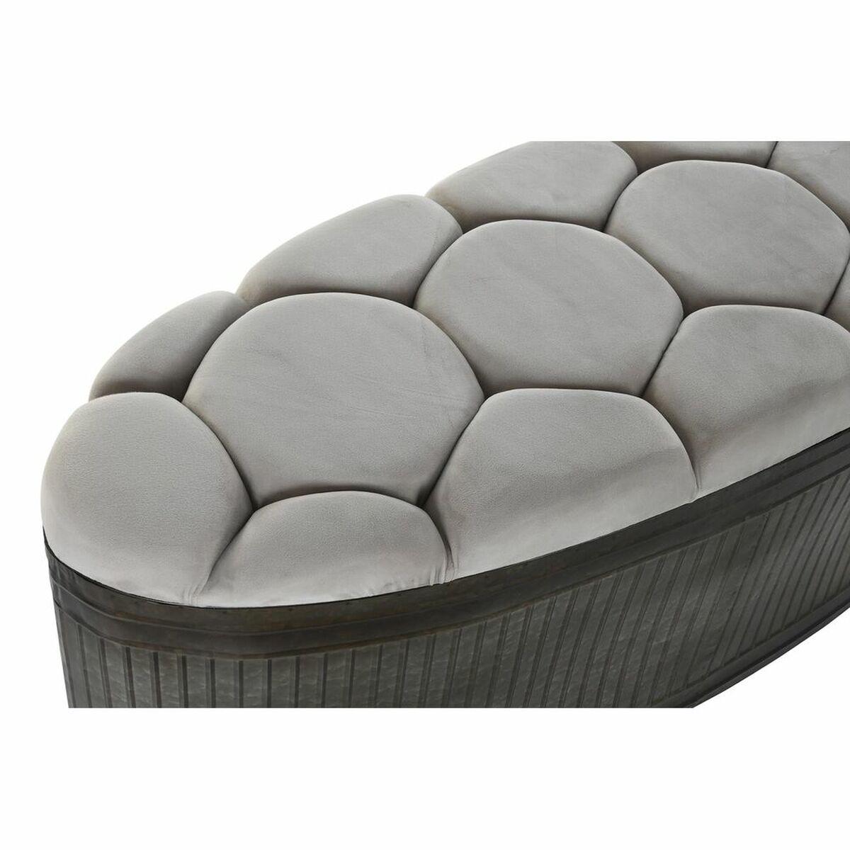 Banqueta DKD Home Decor   Beige Metal Poliéster Marrón oscuro (121 x 44 x 47,5 cm)