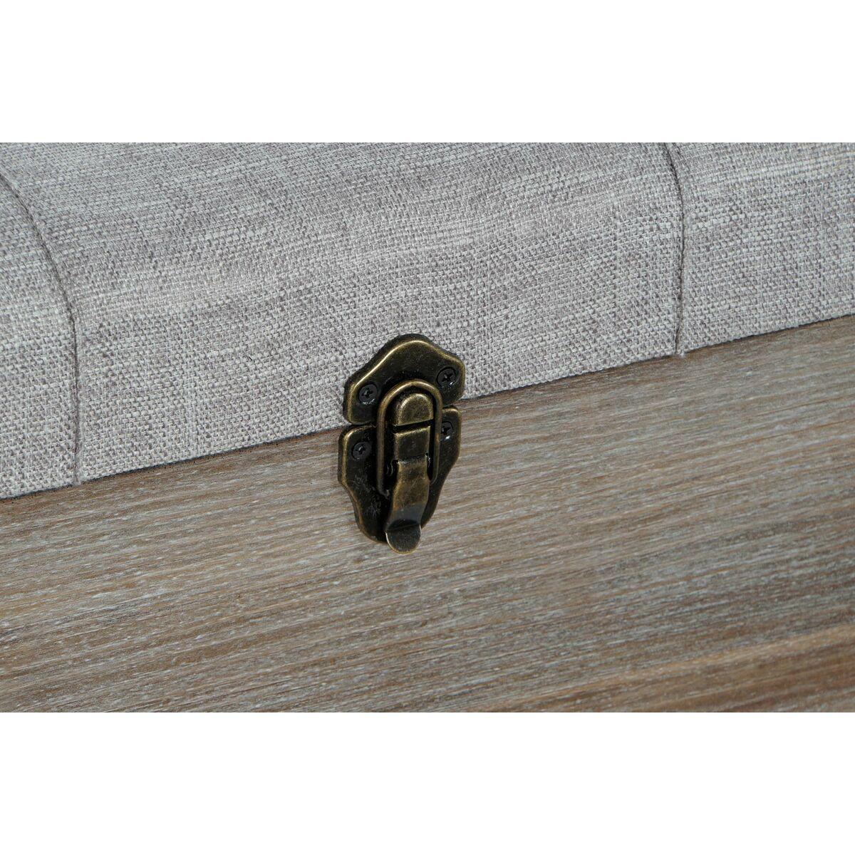 Banqueta DKD Home Decor   Negro Gris Madera Marrón Poliéster (120 x 40 x 42 cm)