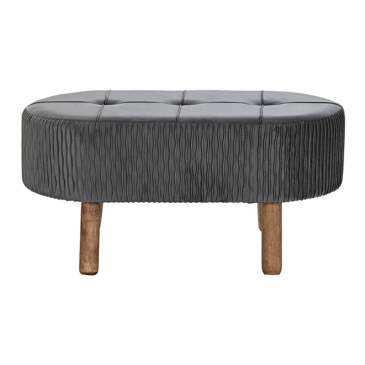 Banqueta DKD Home Decor   Gris Natural Gris oscuro Madera 80 x 46 x 38 cm