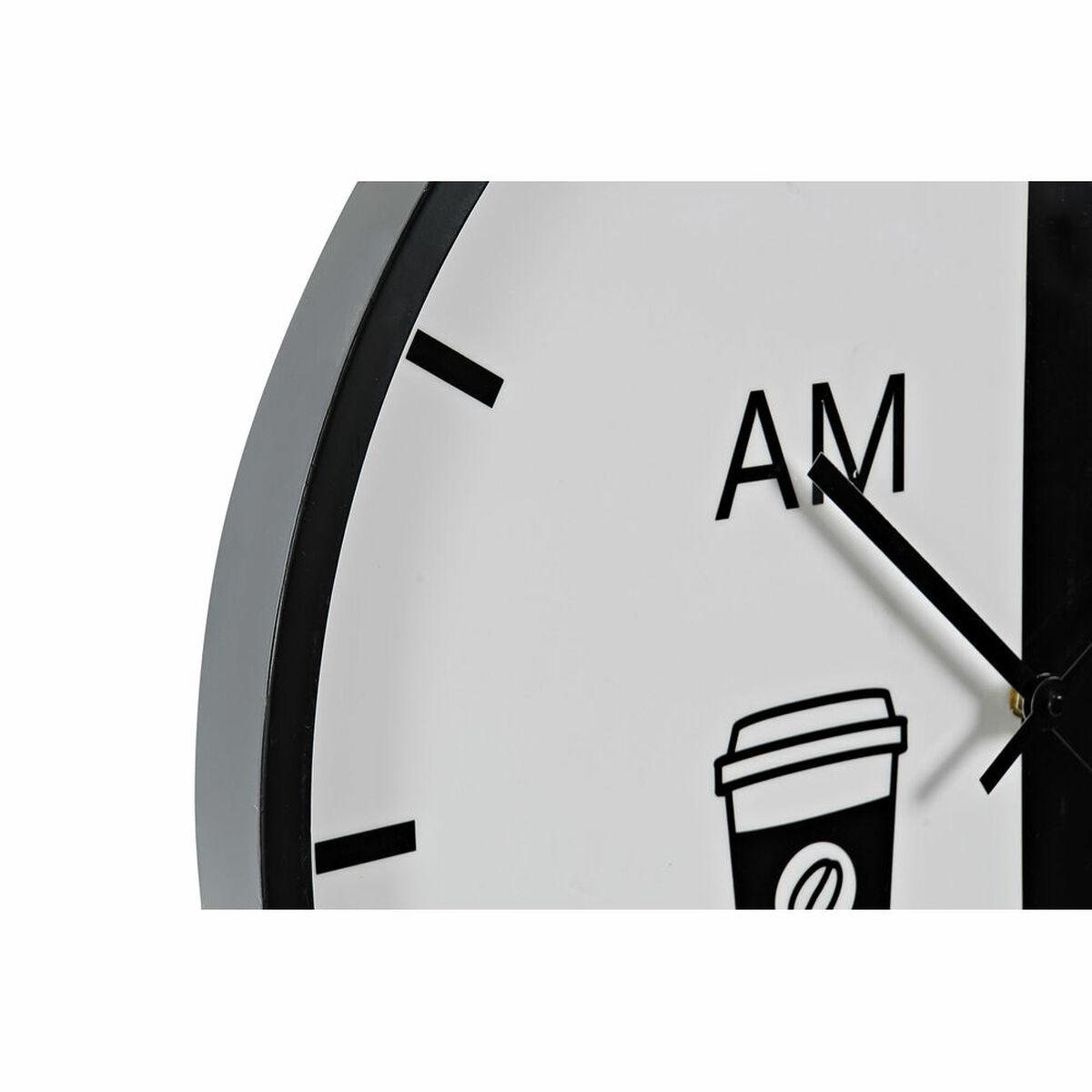 Reloj de Pared DKD Home Decor Blanco Negro Metal Moderno 60 x 4 x 60 cm (2 Unidades)