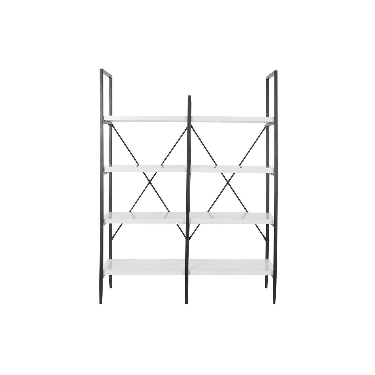 Estantería DKD Home Decor Negro Metal Blanco 4 Estantes Madera MDF (110 x 30 x 150 cm)