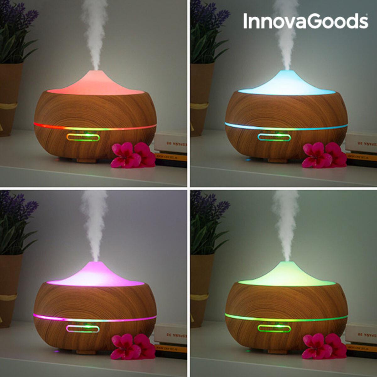 Humidificador Difusor de Aromas con LED Multicolor InnovaGoods IG812706 Madera 300 ml (Reacondicionado A)