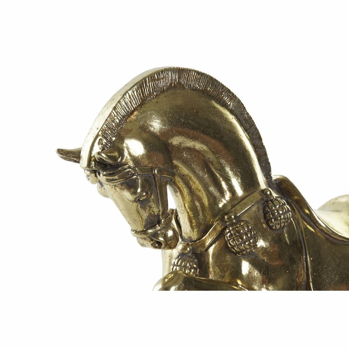 Figura Decorativa DKD Home Decor 29 x 9 x 25 cm Caballo Negro Dorado
