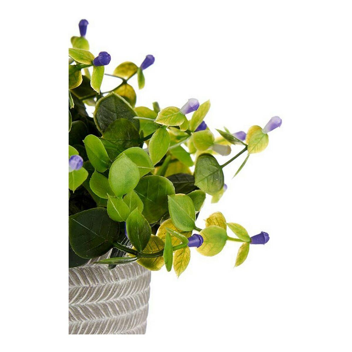 Planta Decorativa Lila Flores Gris Morado Verde Plástico