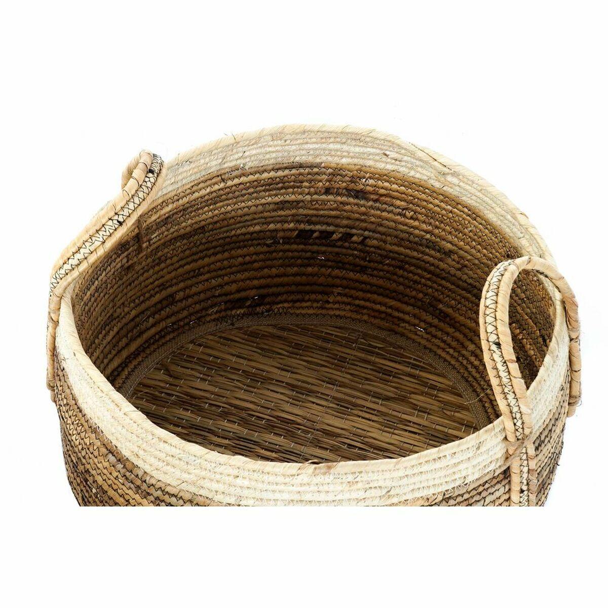 Juego de Cestas DKD Home Decor Tropical Fibra natural Juncos (45 x 45 x 33 cm) (3 Piezas)