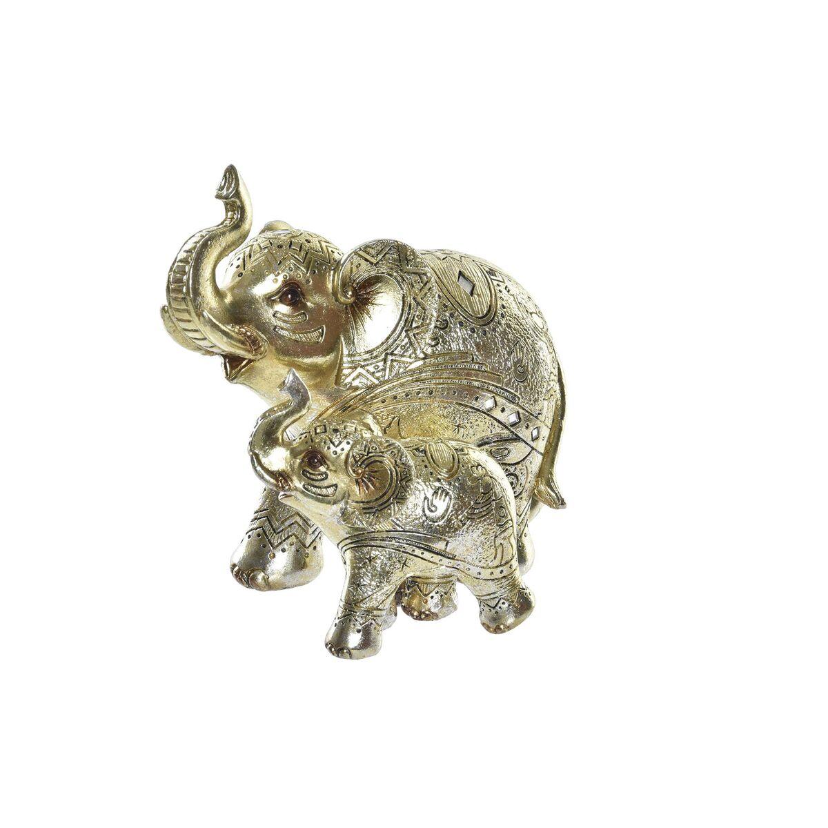 Figura Decorativa DKD Home Decor Dorado Elefante Colonial 17 x 11 x 15 cm (12 Unidades)