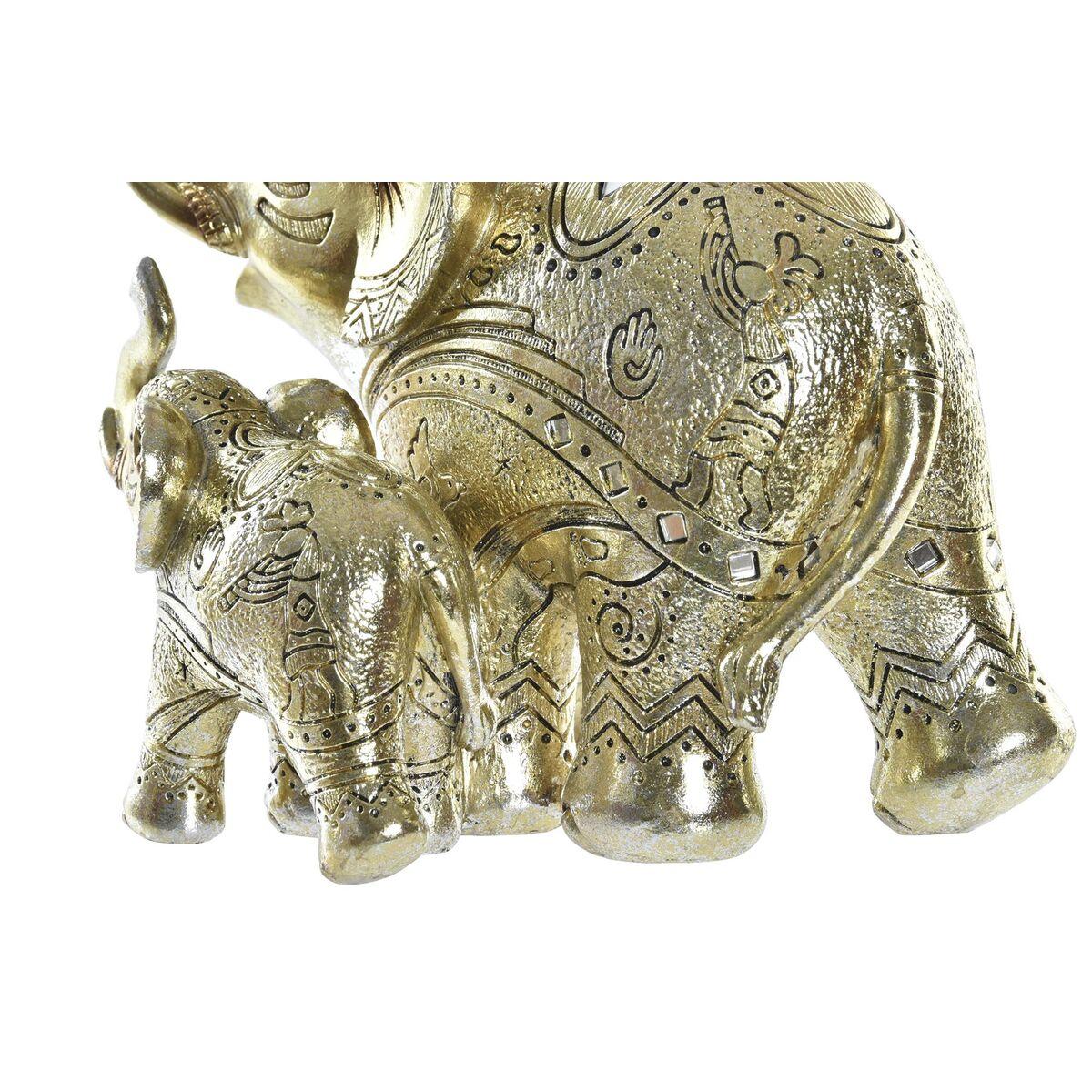 Figura Decorativa DKD Home Decor Dorado Elefante Colonial 17 x 11 x 15 cm (12 Unidades)