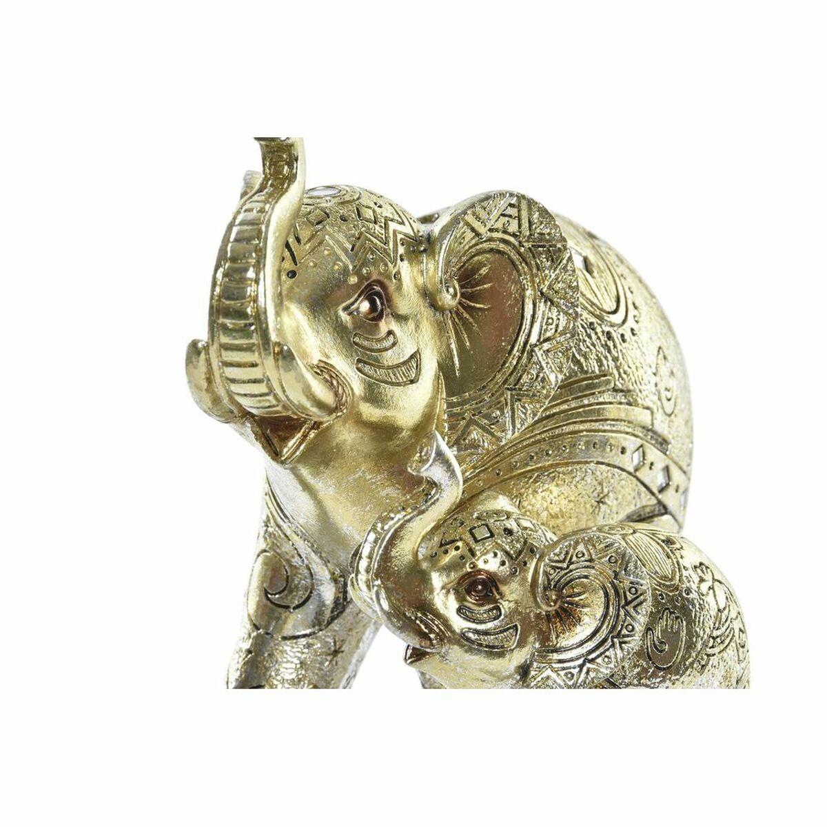 Figura Decorativa DKD Home Decor Dorado Elefante Colonial 17 x 11 x 15 cm (12 Unidades)