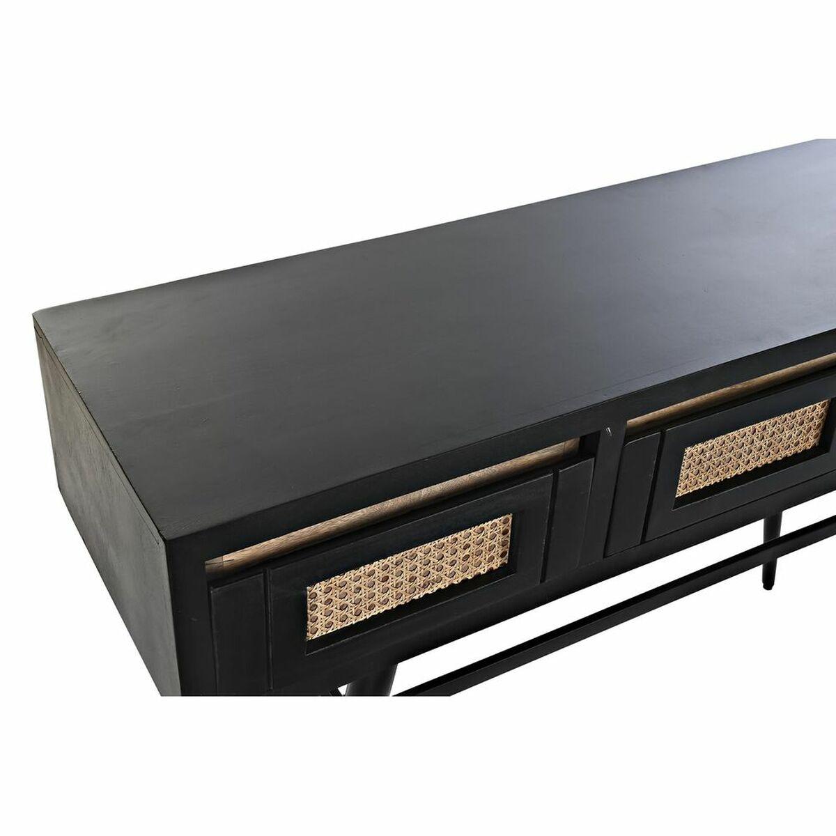 Consola DKD Home Decor Natural Negro Ratán Madera de mango (125 x 40 x 76 cm)