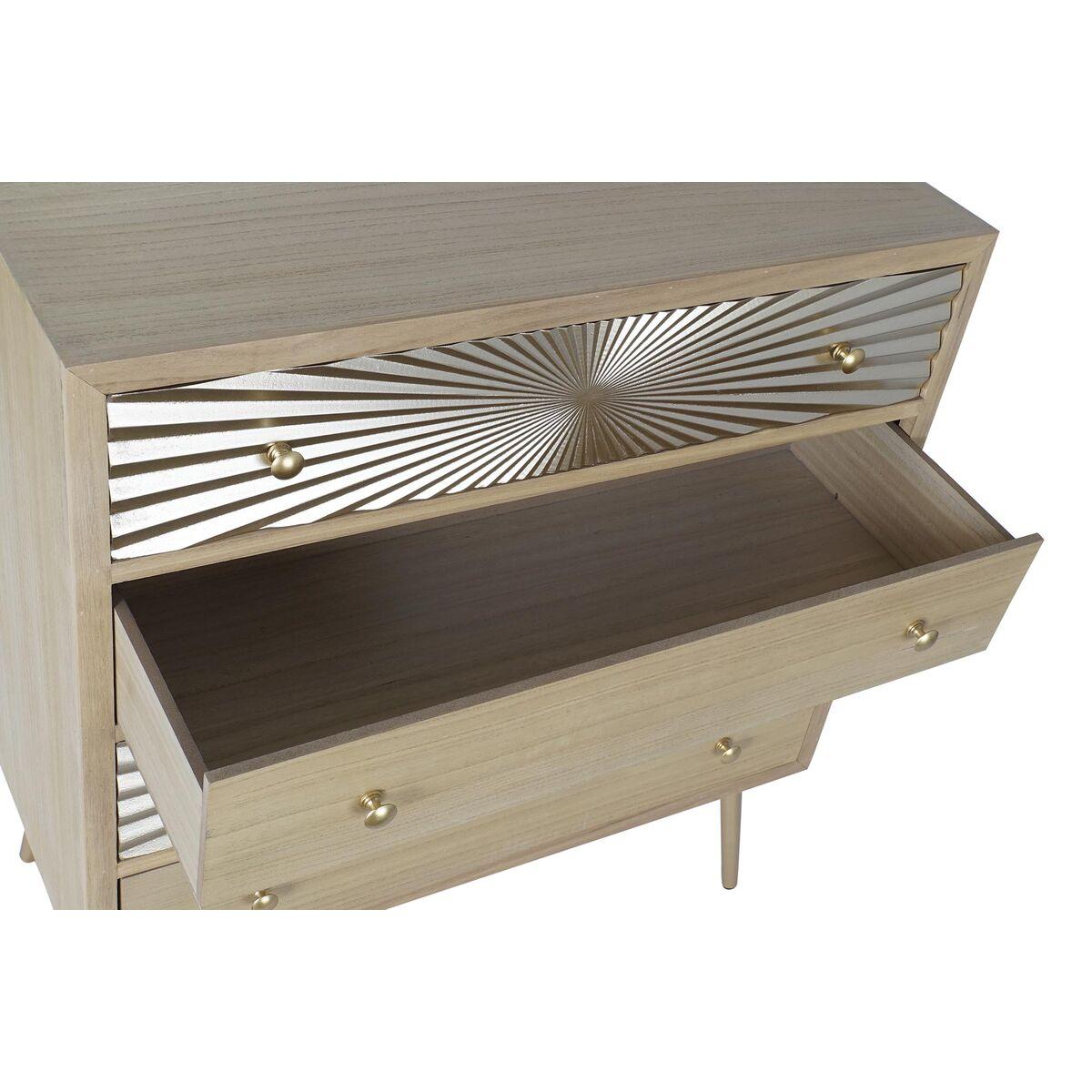 Cómoda DKD Home Decor Dorado Natural Metal Abeto Madera MDF Moderno 80 x 40 x 87,5 cm