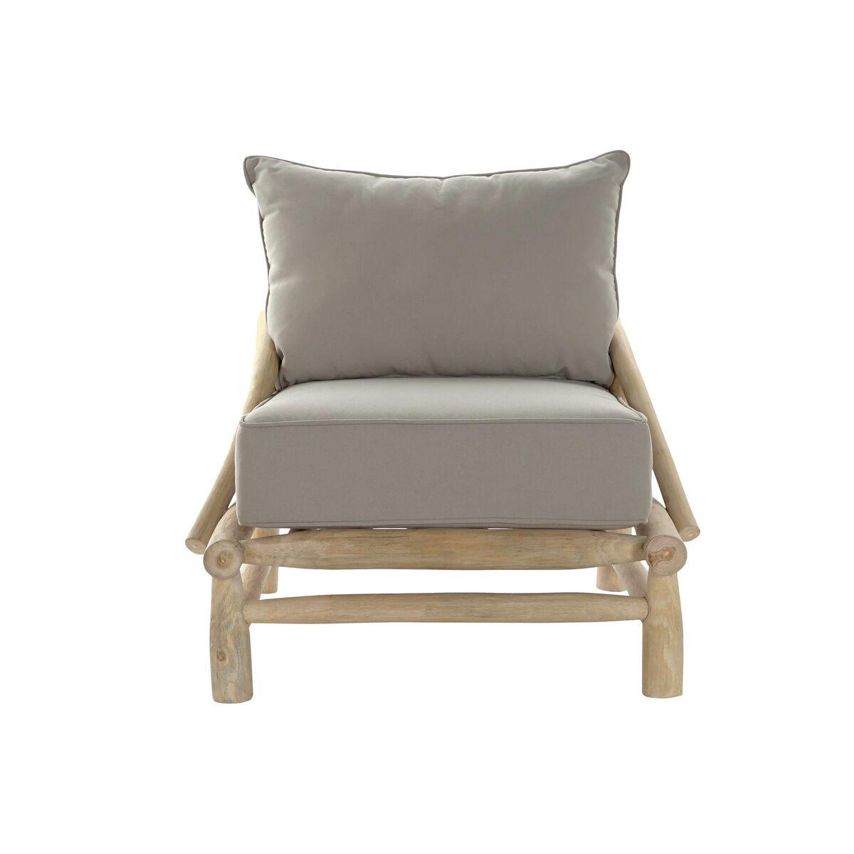 Sillón de jardín DKD Home Decor Natural Gris claro 82 x 80 x 73 cm
