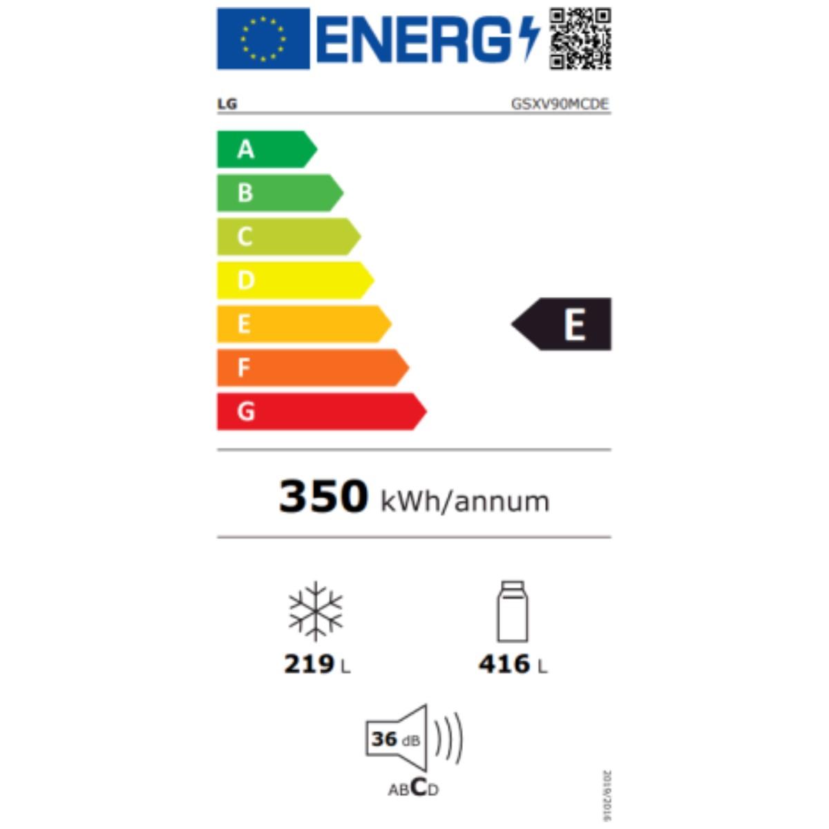 Frigorífico americano LG GSXV90MCDE Acero Inoxidable (179 x 91 cm)