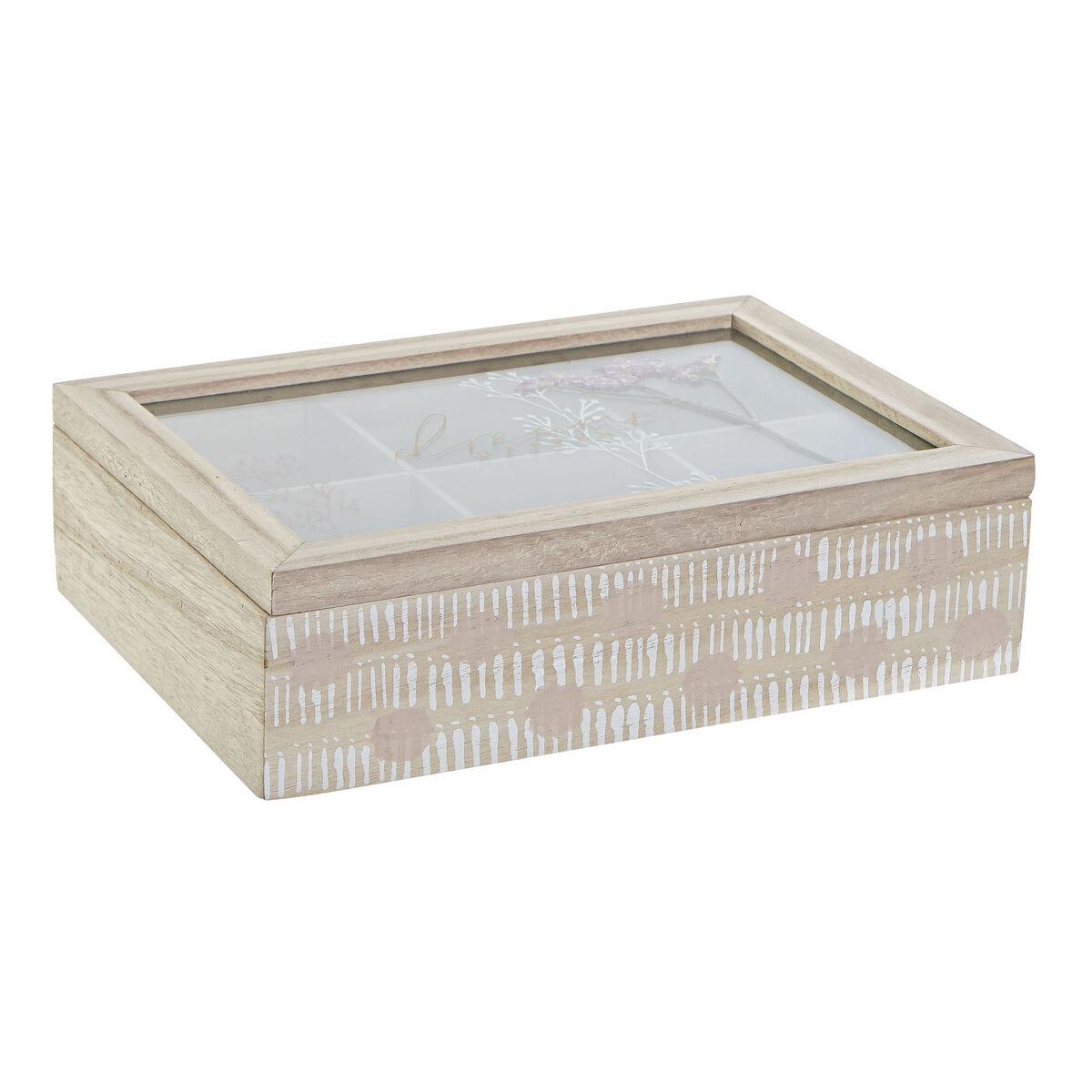 Caja para Infusiones DKD Home Decor Cristal MDF (24 x 16,5 x 7 cm)