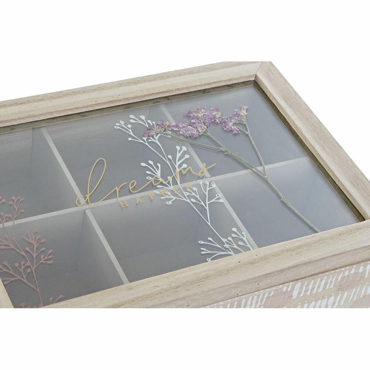 Caja para Infusiones DKD Home Decor Cristal MDF (24 x 16,5 x 7 cm)