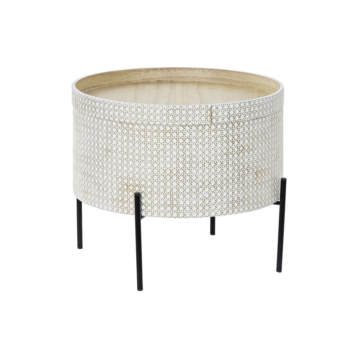 Consola DKD Home Decor Blanco Marrón Dorado Metal Madera MDF 45 x 45 x 39 cm