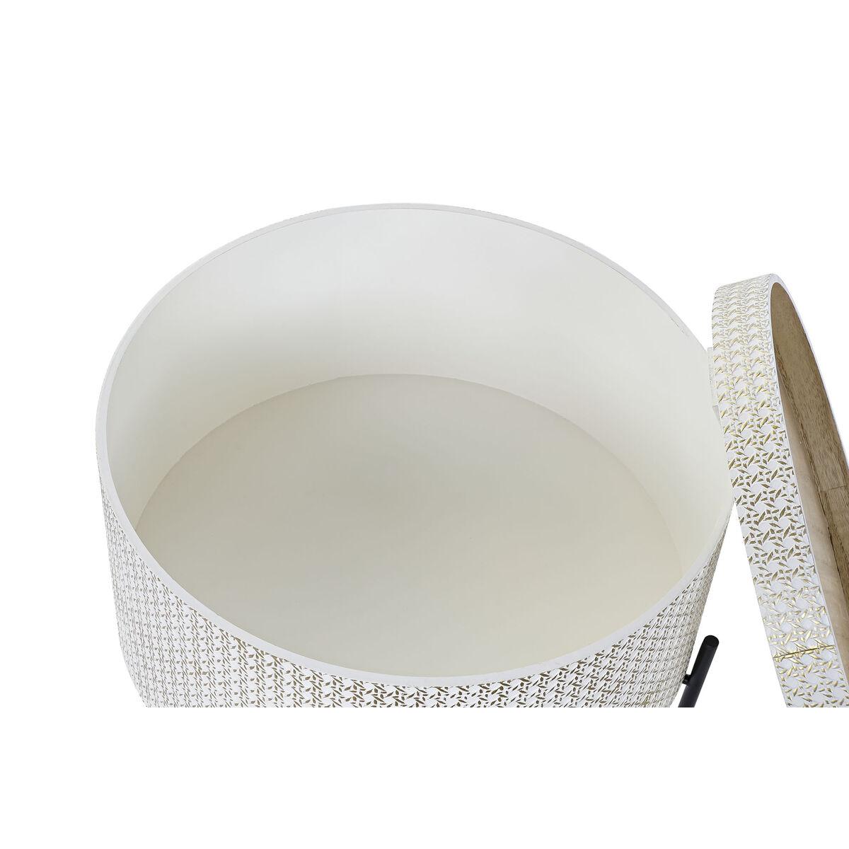 Consola DKD Home Decor Blanco Marrón Dorado Metal Madera MDF 45 x 45 x 39 cm