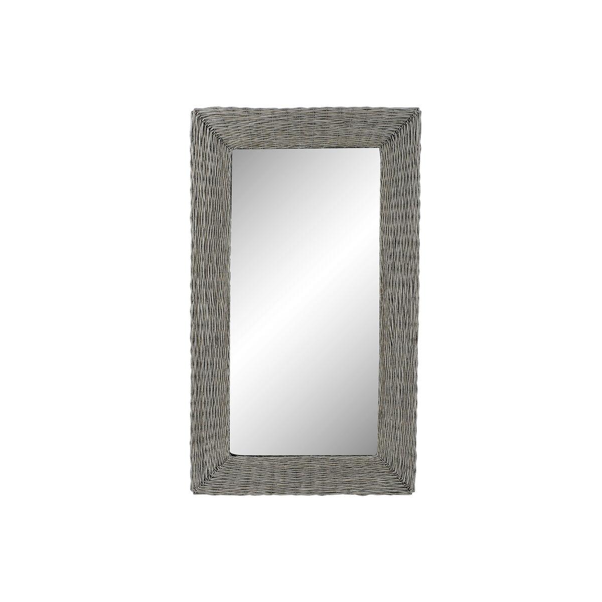 Espejo de pared DKD Home Decor Gris Cottage Trenzado 87 x 4 x 147 cm