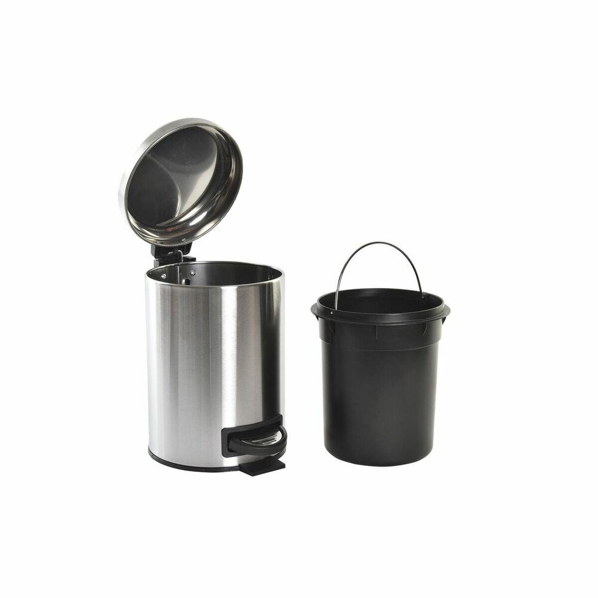 Cubo de basura DKD Home Decor Baños Plateado Acero Básico 3 L 23 x 17,50 x 25 cm