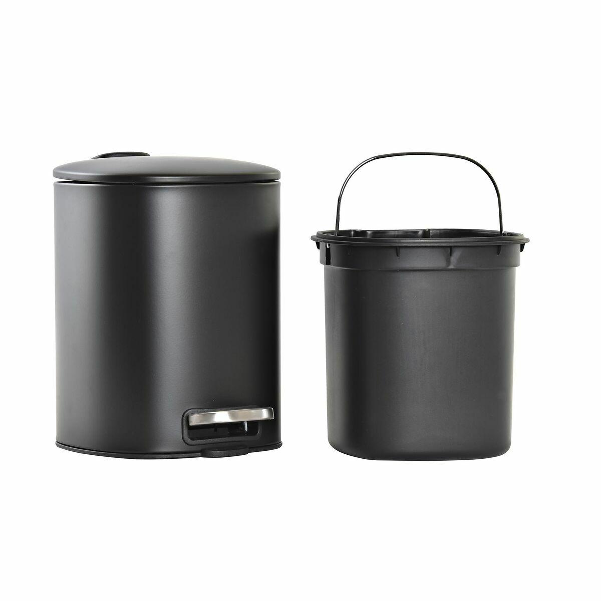 Cubo para la Basura DKD Home Decor Mate 25,2 x 20 x 27 cm Negro Metal 5 L Loft