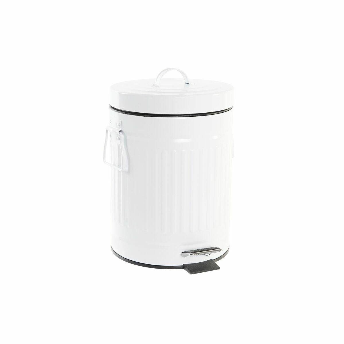 Cubo para la Basura DKD Home Decor Blanco Hierro Básico (20 x 25 x 31 cm) (5 L)