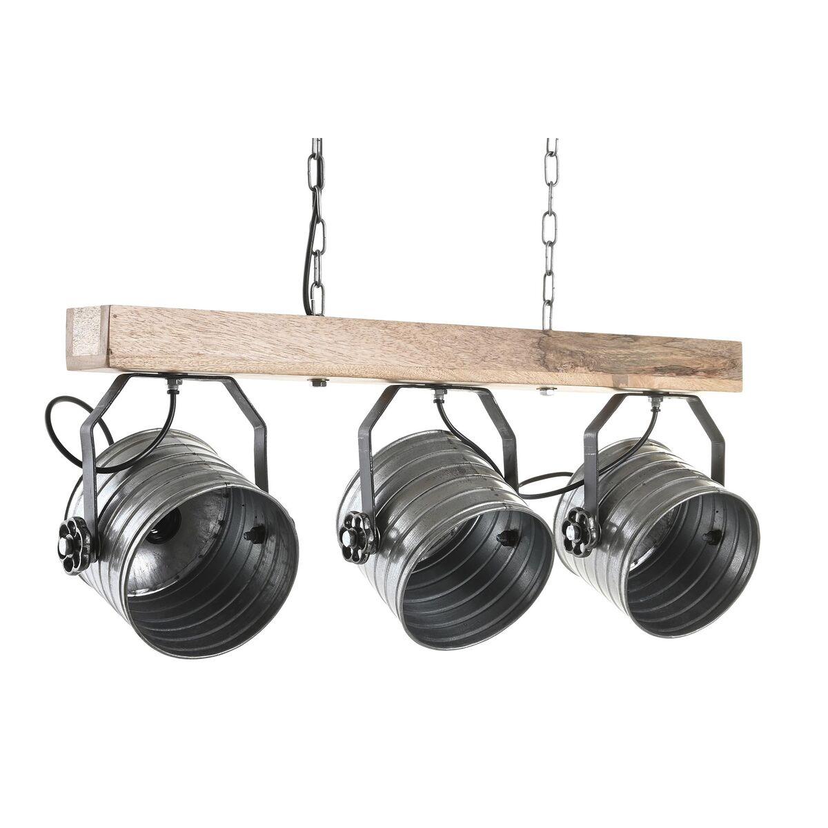 Lámpara de Techo DKD Home Decor Marrón Plateado Hierro Madera de mango 50 W 72 x 16 x 32 cm