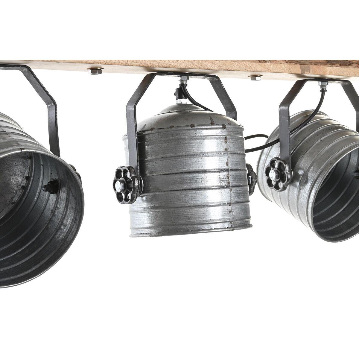 Lámpara de Techo DKD Home Decor Marrón Plateado Hierro Madera de mango 50 W 72 x 16 x 32 cm