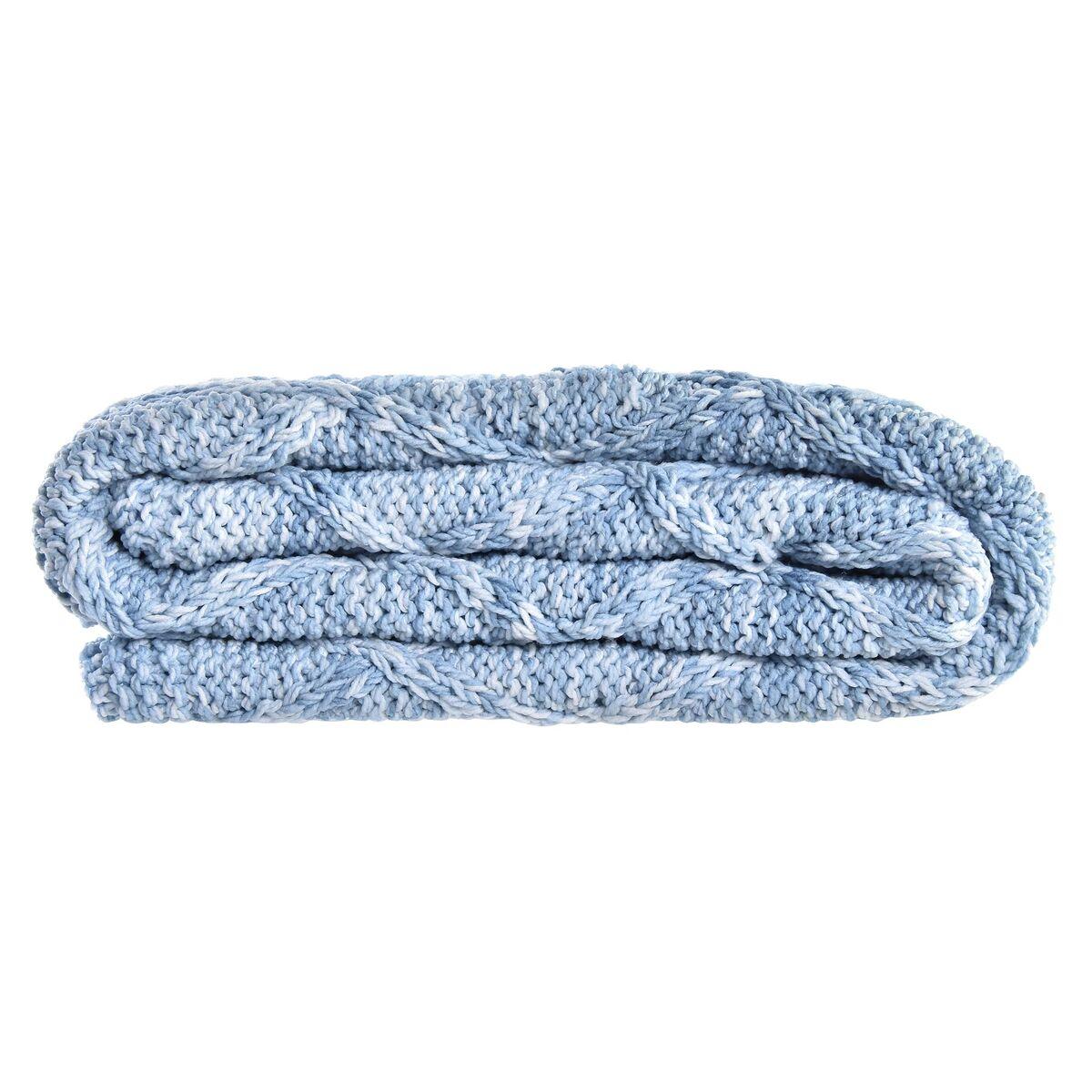 Cubrecamas DKD Home Decor Azul Azul cielo 150 x 125 x 1 cm (2 Unidades)