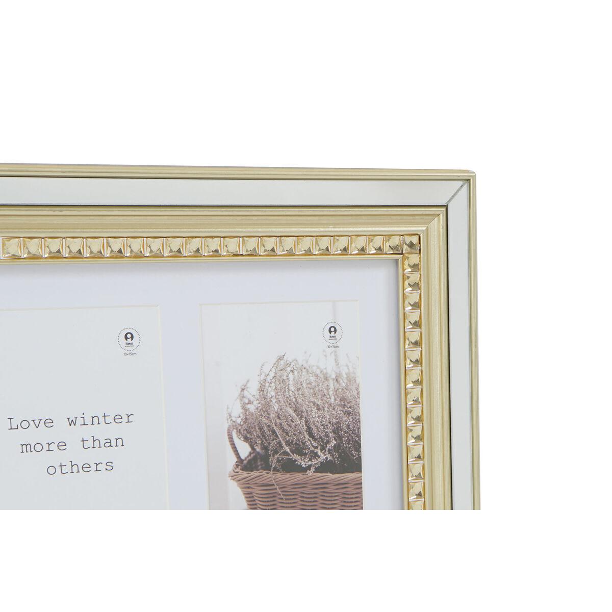 Marco de Fotos DKD Home Decor Luxury Dorado Plateado Cristal Poliestireno Tradicional 46,5 x 2 x 28,5 cm (2 Unidades)