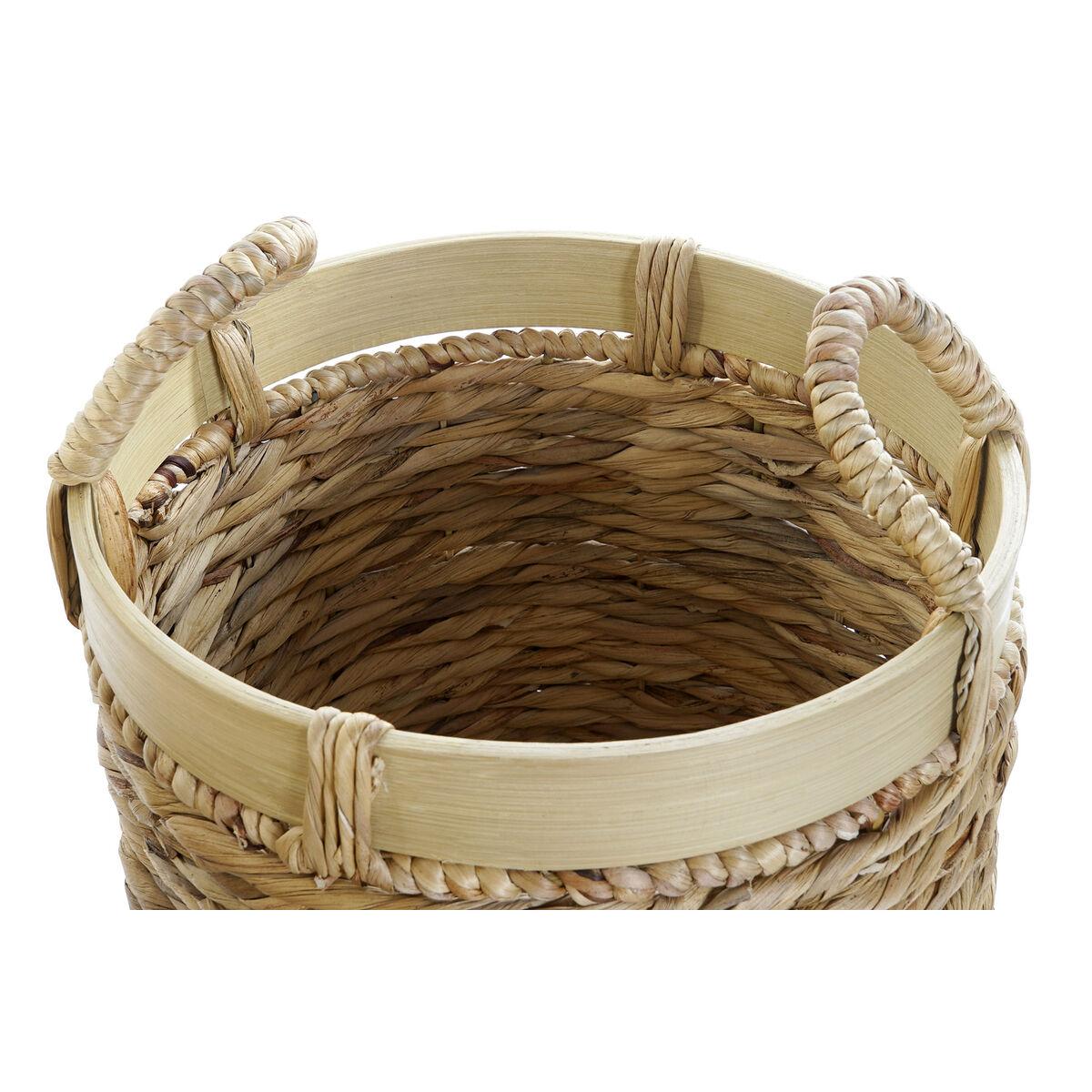 Juego de Cestas DKD Home Decor Bambú Tropical Juncos (35 x 35 x 30,5 cm) (3 Piezas)