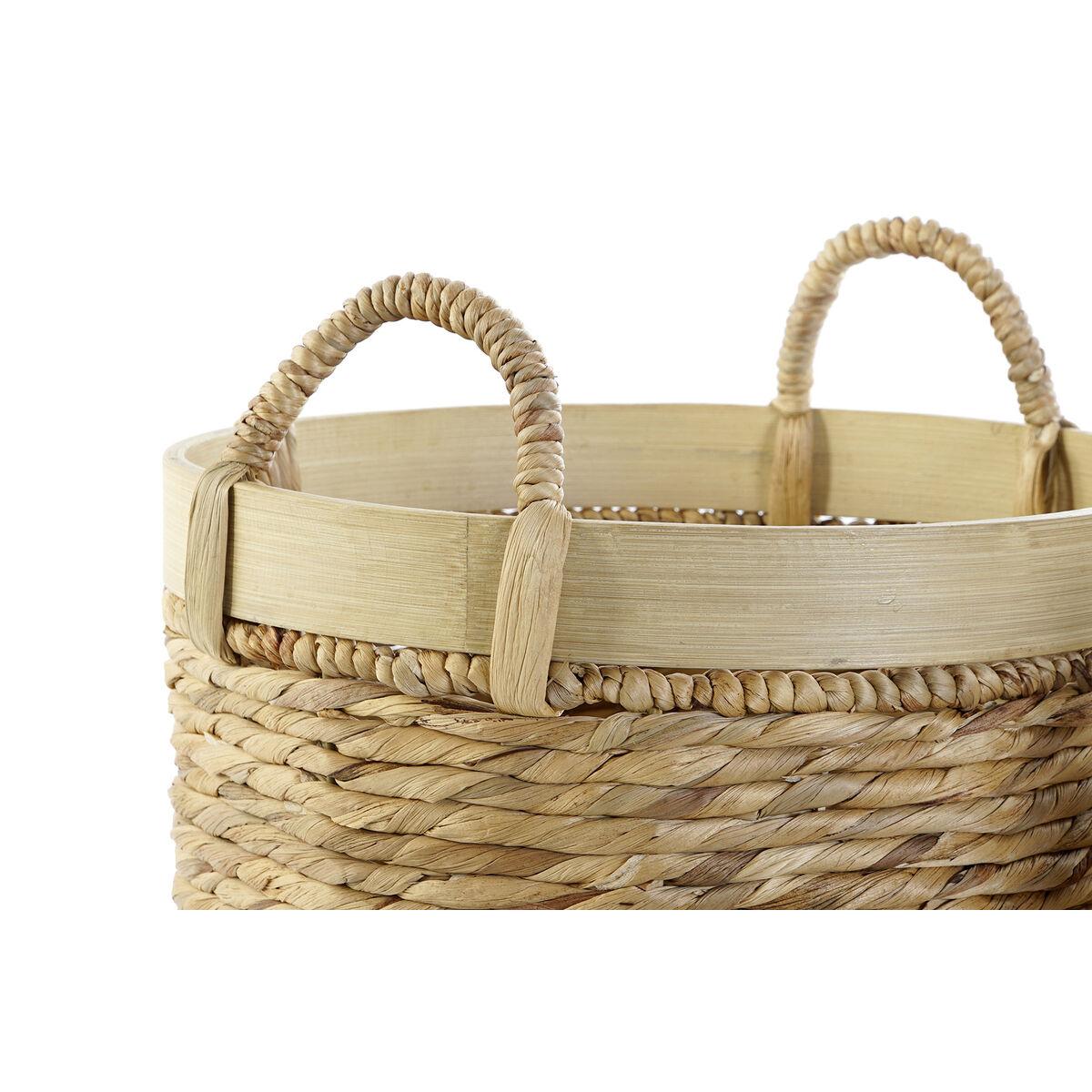 Juego de Cestas DKD Home Decor Bambú Tropical Juncos (35 x 35 x 30,5 cm) (3 Piezas)