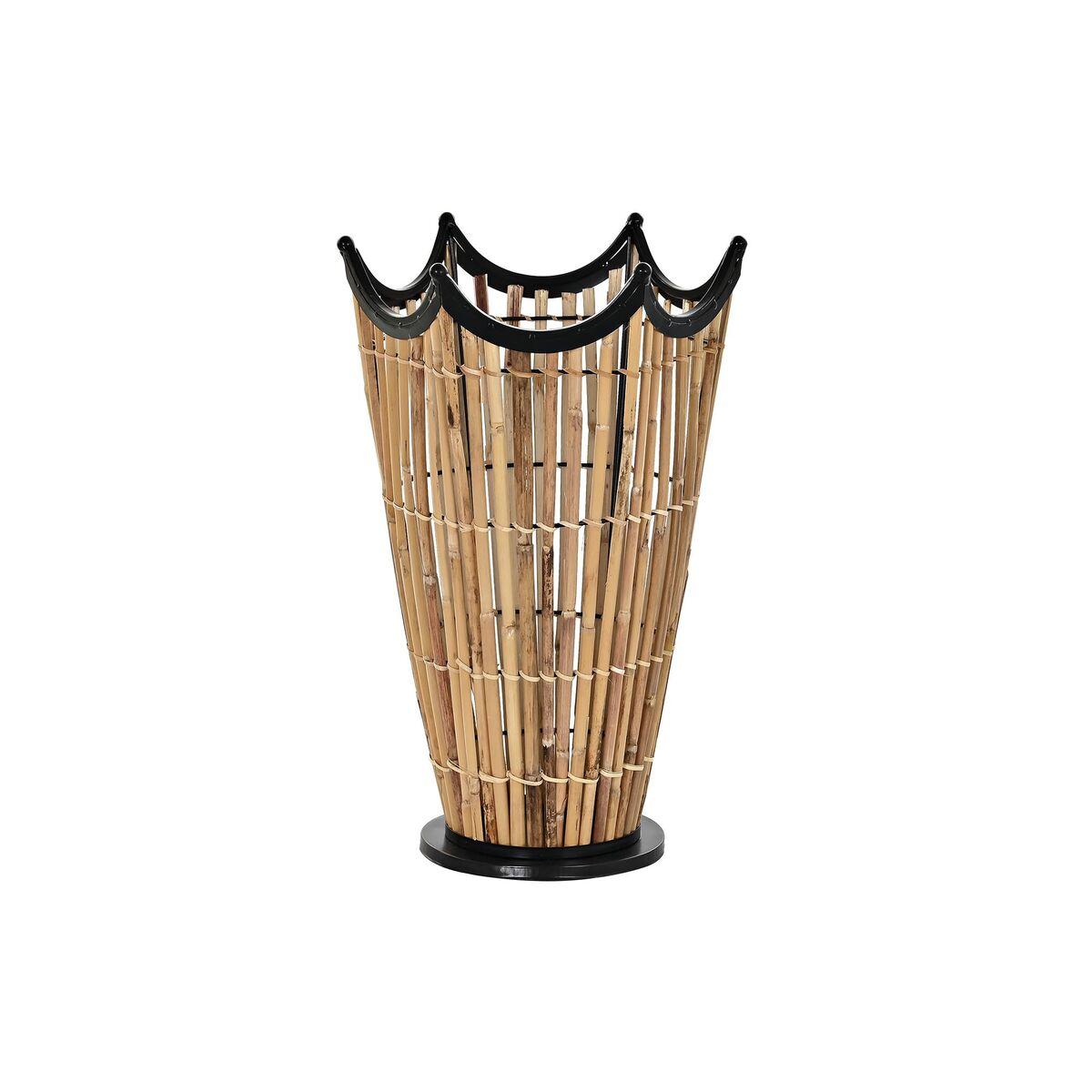 Paragüero DKD Home Decor Ratán Negro Metal (32 x 32 x 50 cm)