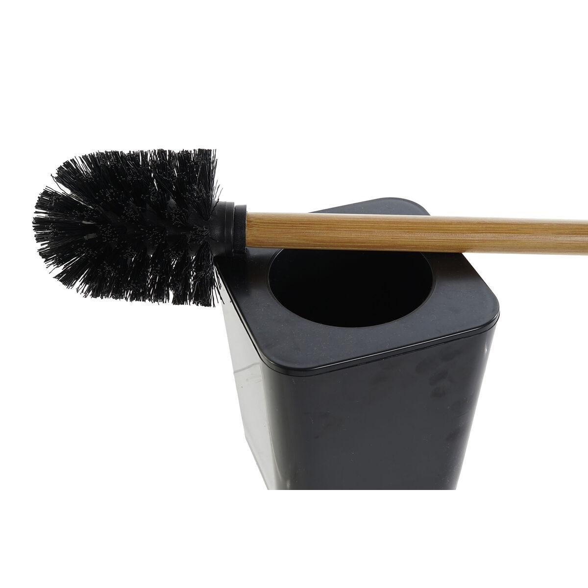 Set de Baño DKD Home Decor Negro Natural Bambú Poliestireno 11,5 x 11,5 x 38 cm 3 Piezas