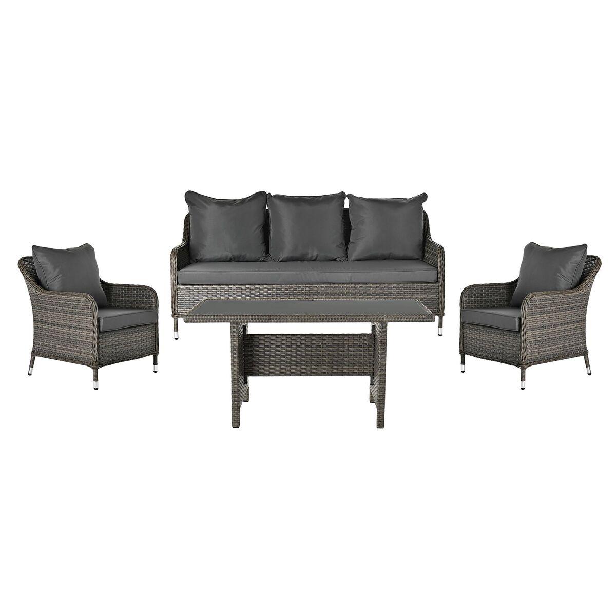 Muebles de Jardín DKD Home Decor Gris Marrón oscuro 81 cm 175 x 73 x 81 cm (4 Piezas)