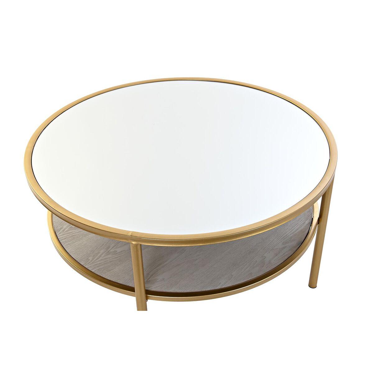 Mesa de Centro DKD Home Decor Glamour Dorado Metal Espejo 87 x 87 x 48 cm