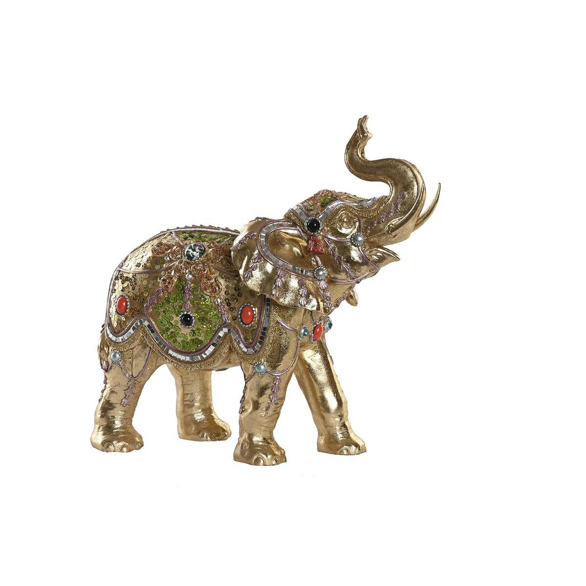 Figura Decorativa DKD Home Decor Dorado Elefante Colonial 33 x 15,5 x 31 cm 4 Kg