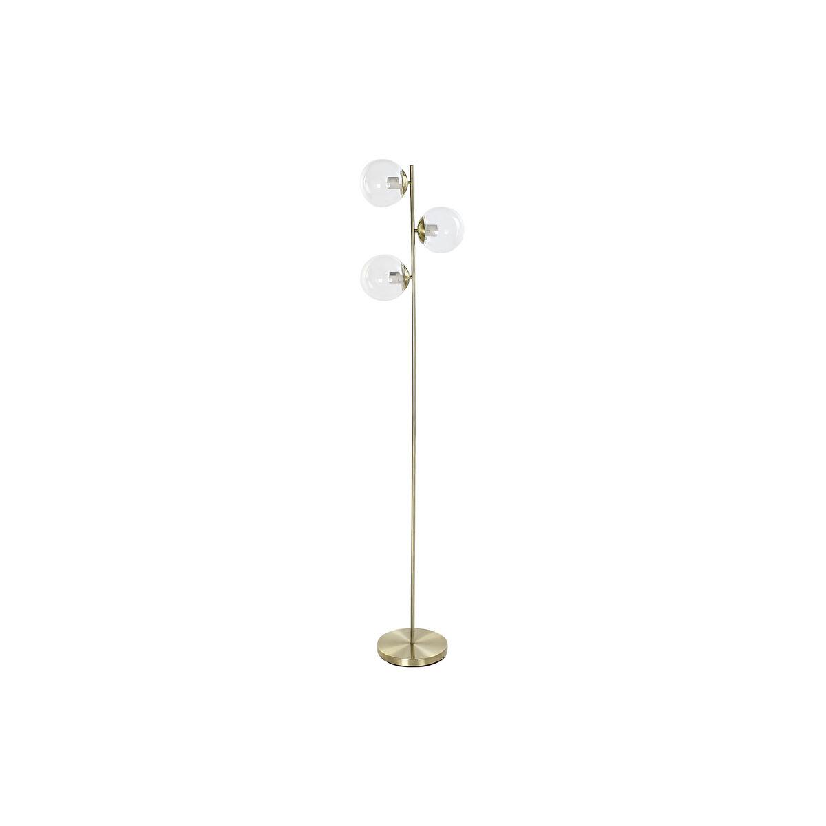 Lámpara de Pie DKD Home Decor 35 x 25 x 167 cm Cristal Dorado Metal Transparente 220 V 50 W