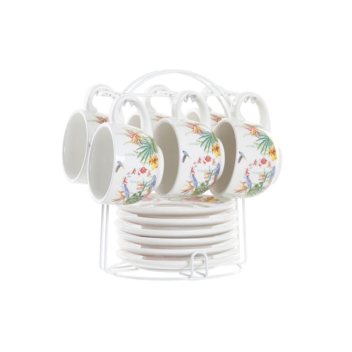 Juego de Tazas de Café DKD Home Decor Multicolor Dolomita 180 ml