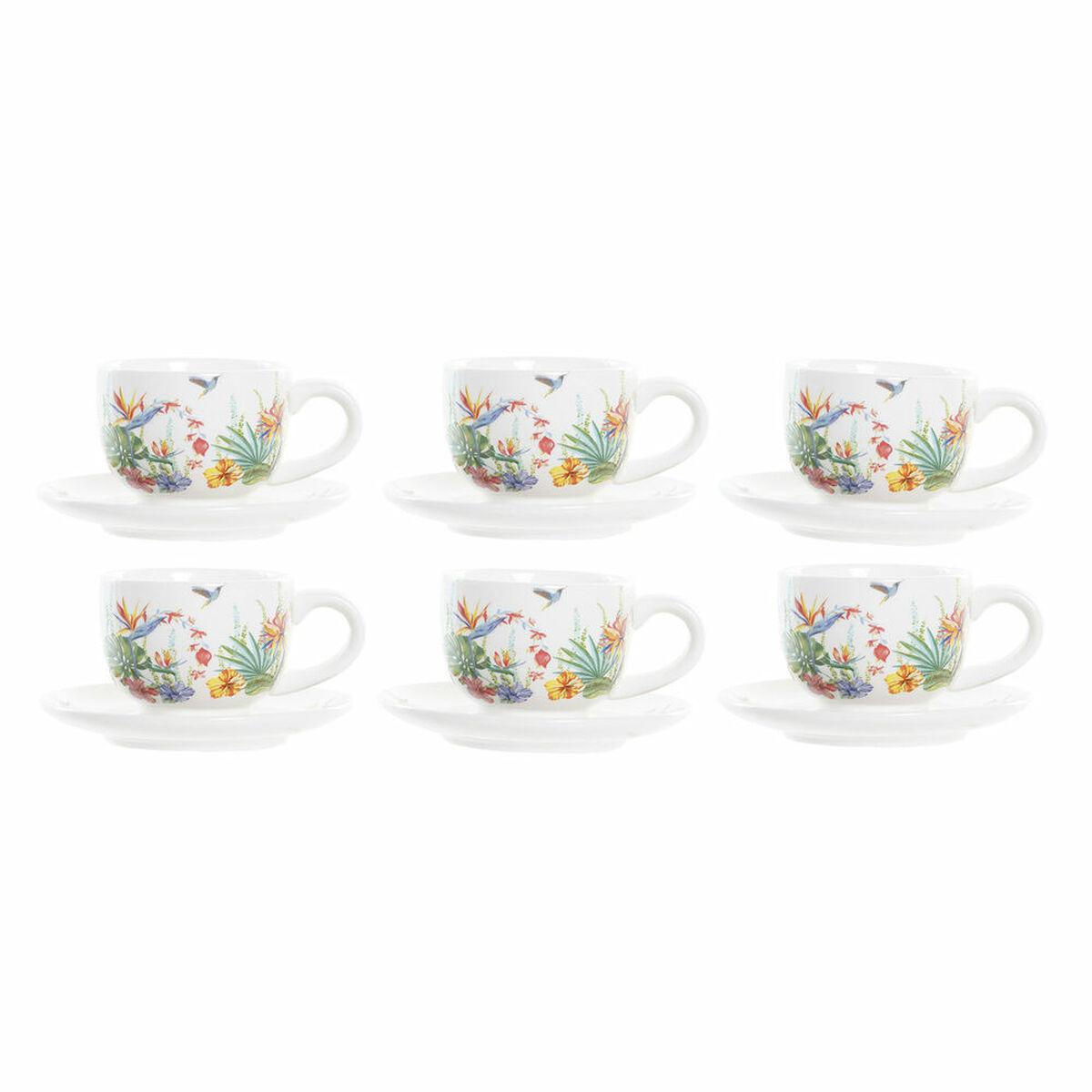 Juego de Tazas de Café DKD Home Decor Multicolor Dolomita 180 ml