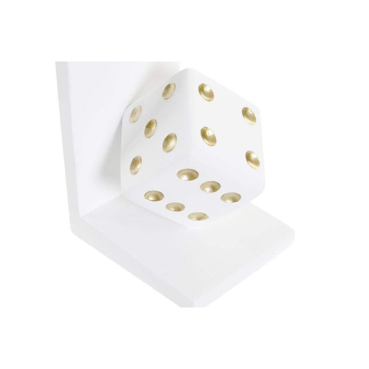 Sujetalibros DKD Home Decor Negro Blanco Resina Dados (12 x 10 x 15 cm) (2 units)