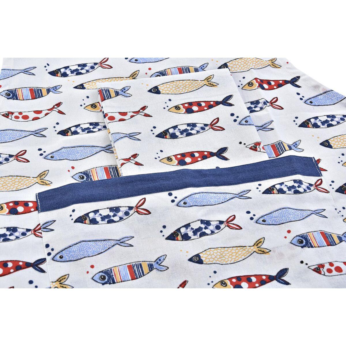 Set de Cocina DKD Home Decor Marino Poliéster Algodón (60 x 80 x 0,5 cm) (2 Unidades)