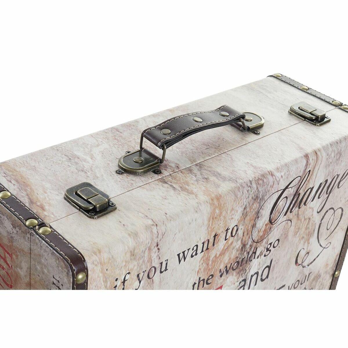Juego de Cajas Decorativas DKD Home Decor Amor Lienzo Madera (3 pcs)