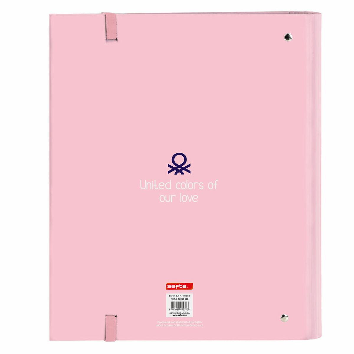 Carpeta de anillas Benetton Vichy A4 Rosa (27 x 32 x 3.5 cm)