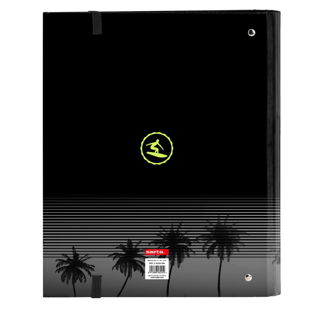 Carpeta de anillas Safta Surf A4 Negro (27 x 32 x 3.5 cm)