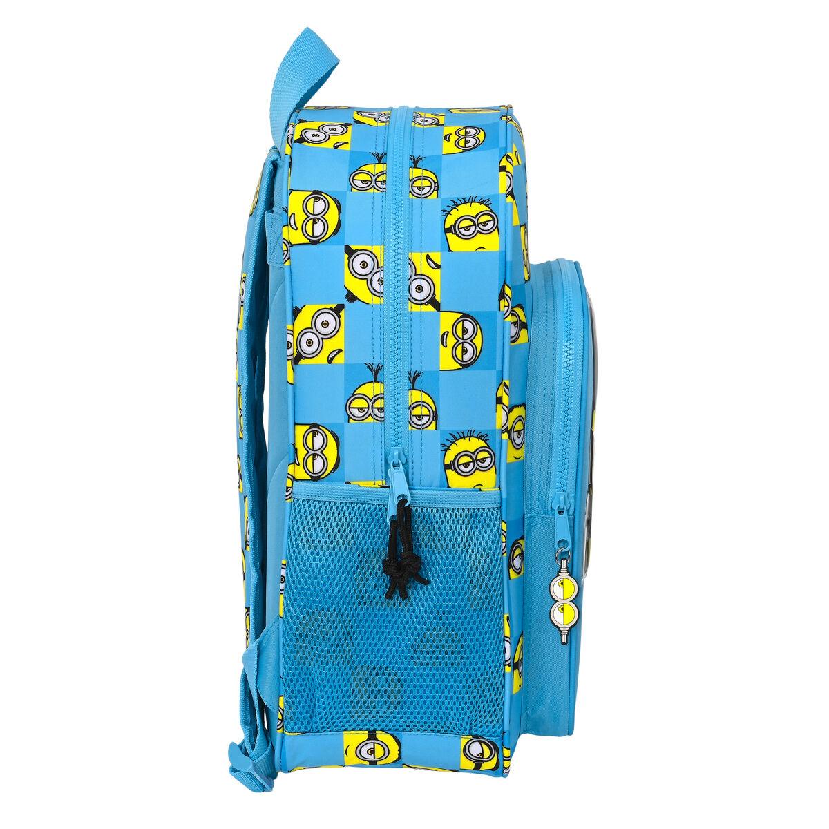 Mochila Escolar Minions Minionstatic Azul 33 x 42 x 14 cm